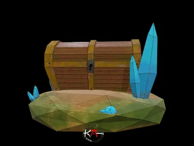 Treasure BOX Low-poly 3D model by KAi-3DArtist