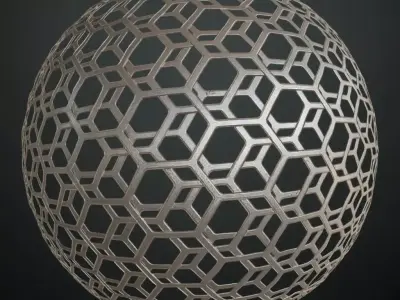 Hexagonal Wire Mesh Metal Plate PBR Seamless Texture