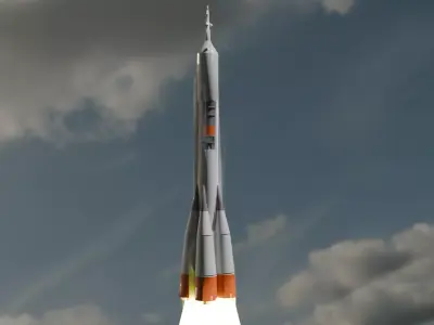 Modern Spacecraft Rocket for Games   3D model
