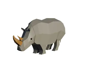 Low Poly Rhino Free low-poly 3D model