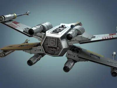 StarWars X Wing Fighter Rigged 3D model
