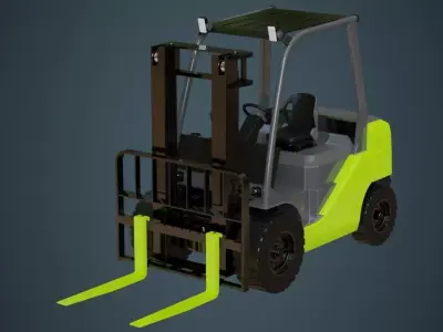 Forklift 1 Untextured 3D model