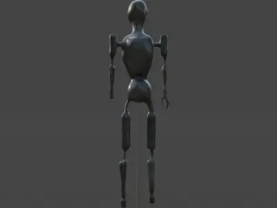 Low Poly Dystopian Android Character Low-poly 3D model