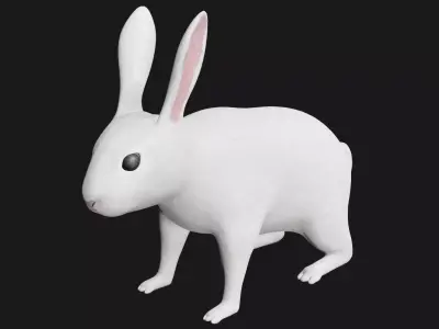 white rabbit low poly rigged Low-poly 3D model