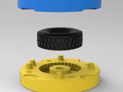 Mold for diecast military truck tire 2 Scale 1 to 25 3D print model purchase