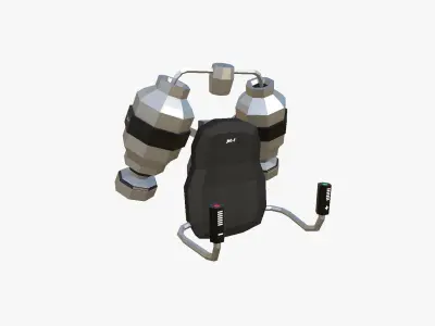Jetpack Low Poly F05 - SciFi Character Design Low-poly 3D model