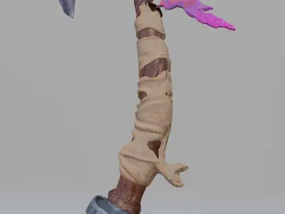 Un Axe medium poly model to a game or Low-poly 3D model