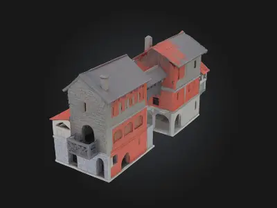 Medieval Village Diorama  A Miniature World of Rustic Life 3D model