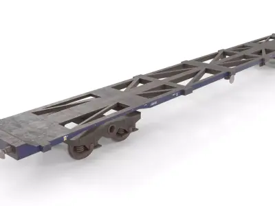 Low poly PBR container rail wagon Low-poly 3D model