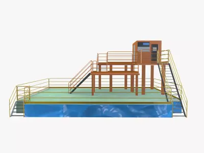 Industrial Control Room Low-poly 3D model