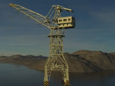 Large port jib crane 3D model