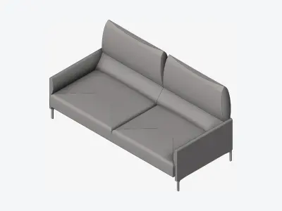 Furniture - Sofa - Contemporary - Snow - Medium Low-poly 3D model