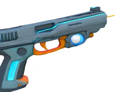 Sci-fi Pistol Gun 3d Model 10K Polycount FBX  OBJ  STL GLB Low-poly 3D model