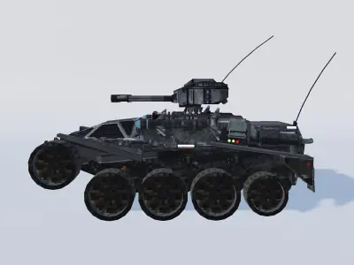 Military Vehicle Tech Turret Low Poly Low-poly 3D model