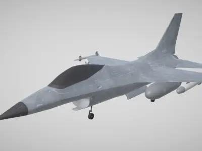 Military F16 Fighter Jet Low-poly 3D model