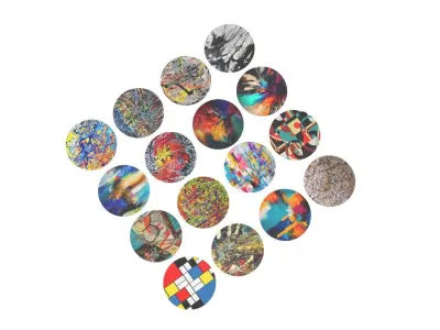 Abstract Art Plates Set 3D model