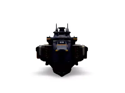 Scifi Gunship Futuristic Warship Model Low-poly 3D model