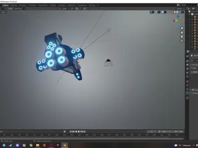 combat space battleship 3D model