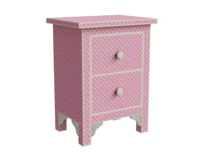 Pink Fish Scale Side Table Low-poly 3D model