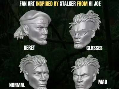 Dreadlock Stalker Head for Action Figures 3D print model purchase