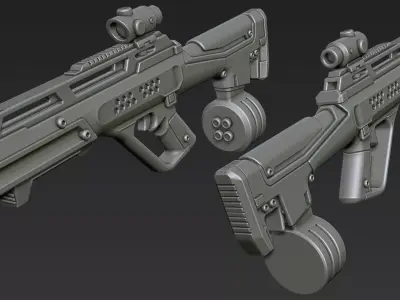 3D Printable Sci-Fi Weapon Part 10 3D model