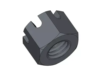 M5 Castle Nut 3D model