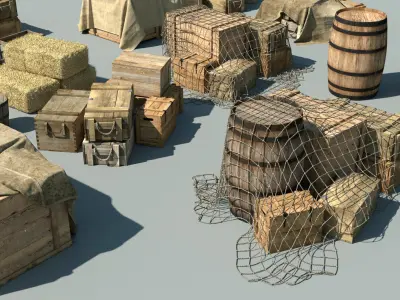 Wood Crates 3D model