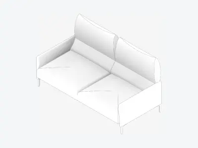 Furniture - Sofa - Contemporary - Snow - Small Low-poly 3D model