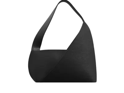 Black Leather Hobo Bag 3D model