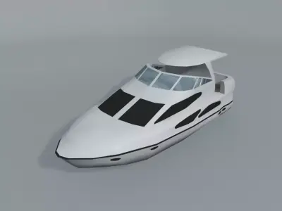 Motor Cruiser Boat 1 LOWEST Low-poly 3D model