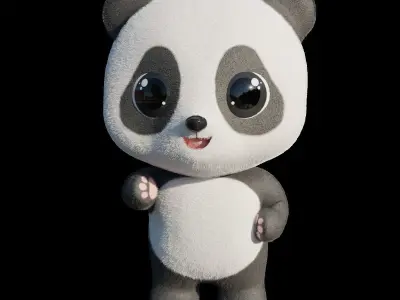 Cute Little Panda 3D model