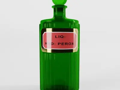 Antique Victorian Apothecary Bottle 04 3D model