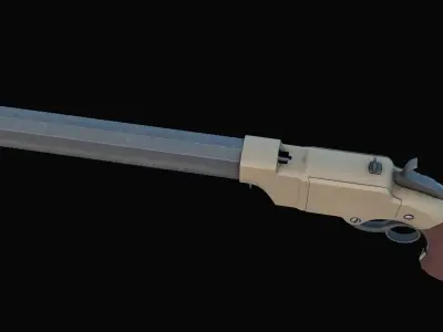 Old gun Volcanic 1855 Low-poly 3D model