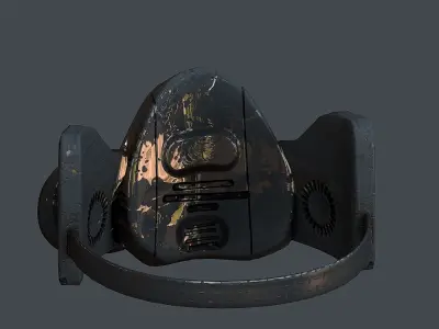 Gas mask helmet 3d model scifi Low-poly Low-poly 3D Low-poly 3D model purchase