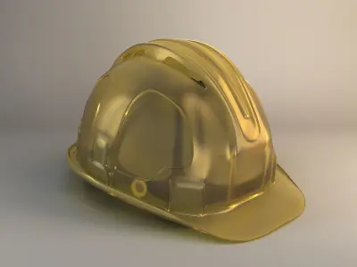Yellow worker helmet Low-poly 3D model