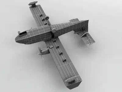 Canadair CL-415 Aircraft Low-poly 3D model