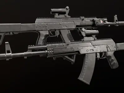 AK-12  Low-poly 3D model