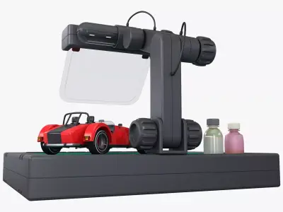 Modeling Workstation with Car M1 3D model