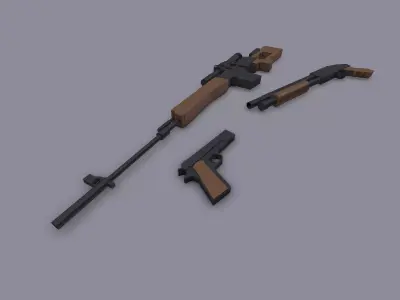 Low Poly Weapon Pack Low-poly 3D model