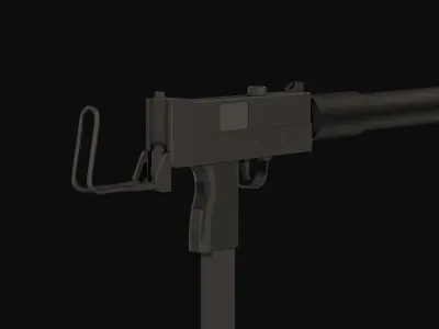Mac 10 Low Poly Low-poly 3D model