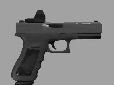 Glock-21 gun Low-poly 3D model