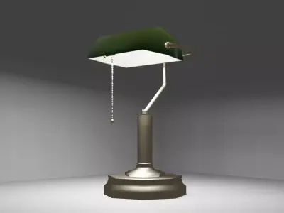 Classic Bankers Lamp With Pull Chain Free low-poly 3D model