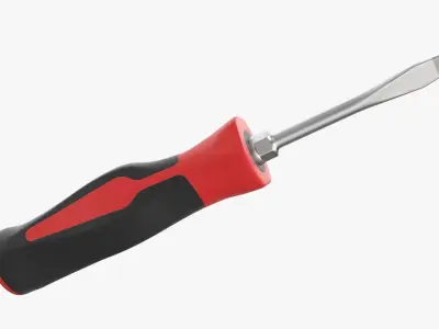 Flat Tip 035 Instinct Soft Grip Red Screwdriver SGD2BR Low-poly 3D model