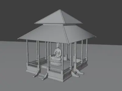 Premium Buddhist Temple 3D Model Low-poly 3D model