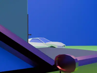 Low poly house enviroment Low-poly 3D model