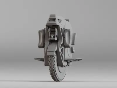 001563 Unprocessed 3D scan of futuristic unicycle Free 3D model