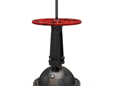 Valve industrial stool with base 3D model