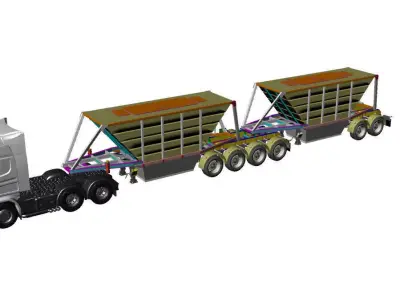 HOPPER TYPE SEMI-TRAILER Free 3D model