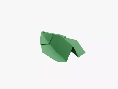 Paper Plane Green Low-poly 3D model
