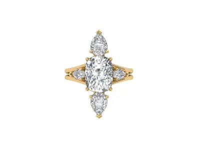 Solitaire Engagement Art Deco Ring 3D print model 69